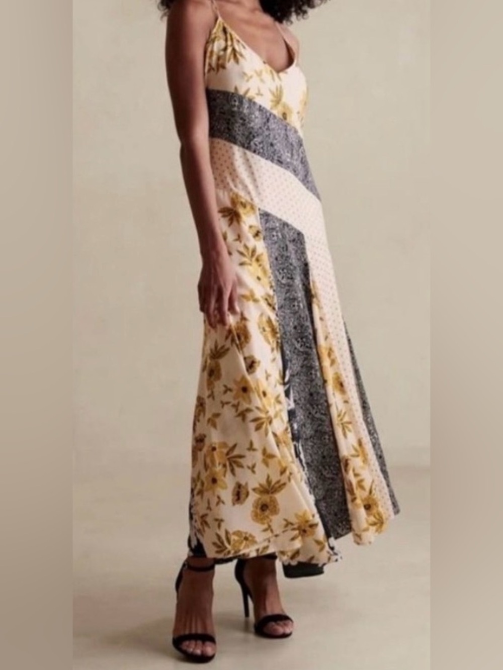 NWT Banana Republic Patchwork Drop Waist Asymmetric Maxi